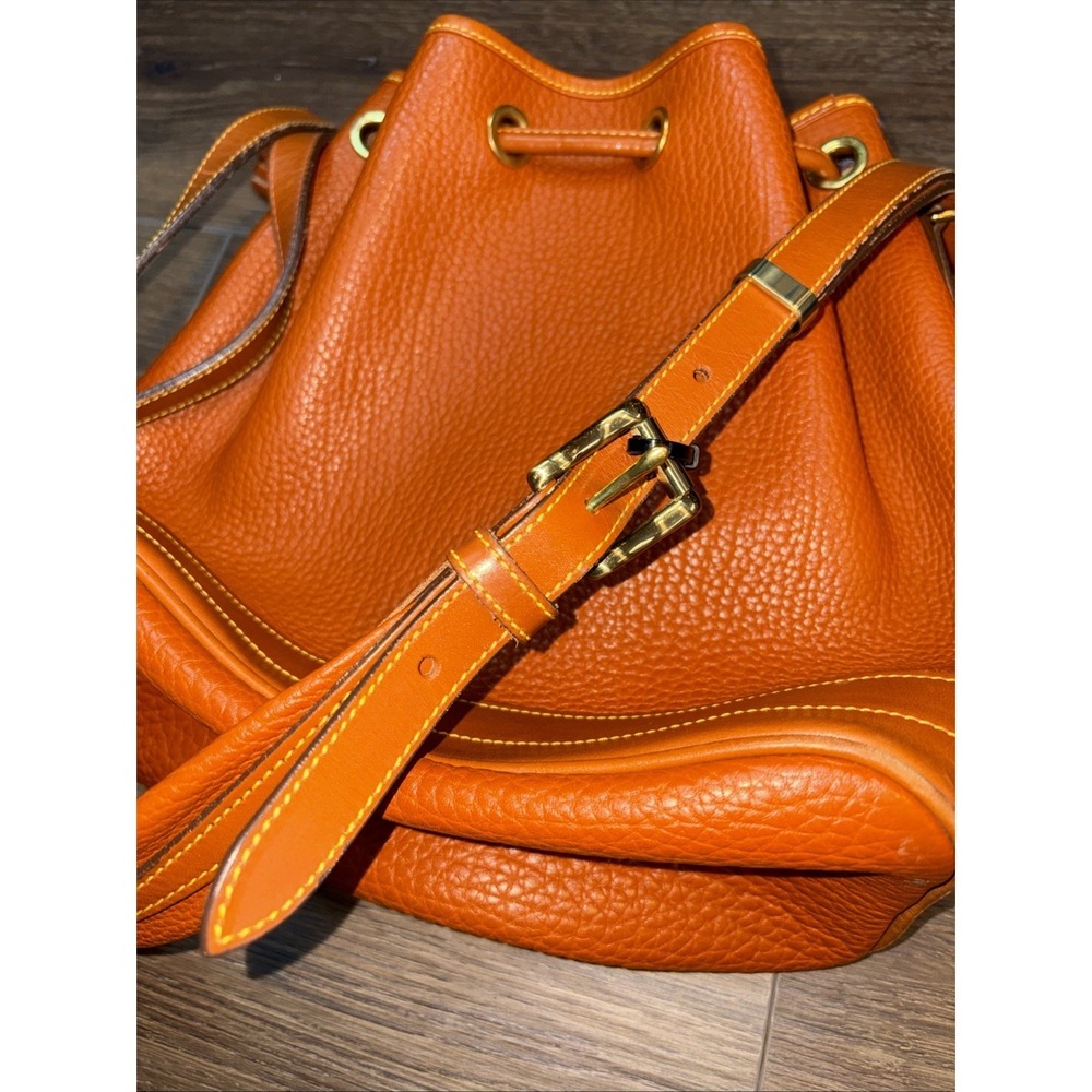 Dooney & Bourke Brown Leather Drawstring Bucket Bag Shoulder Vintage USA Classic - Picture 9 of 12